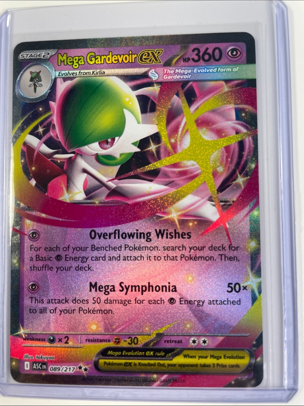Pokémon Mega Gardevoir EX Holographic - Pink & Green